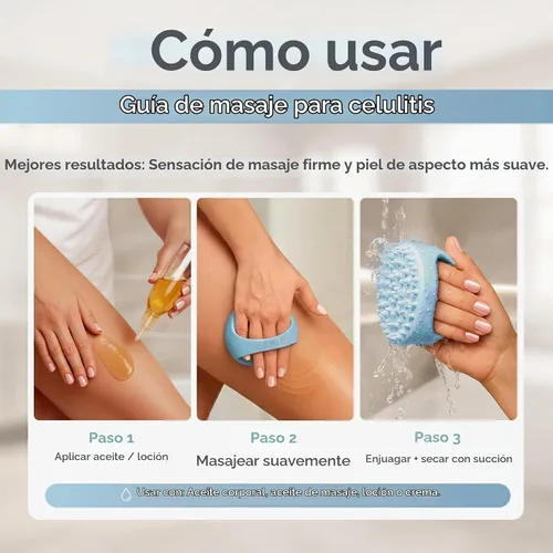 Vista 5 de SILKLE - Herramienta de masaje de silicona para celulitis, cepillo de masaje anticelulítico