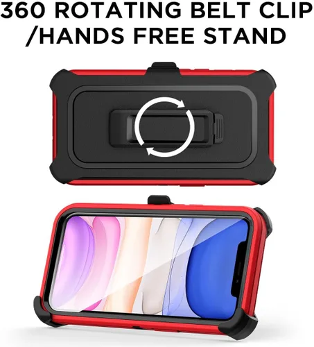 Vista 4 de AICase Funda para iPhone 11 con Clip para Cinturón, Protección Resistente contra Caídas de Servicio Pesado, Cubierta de Teléfono Protectora Duradera