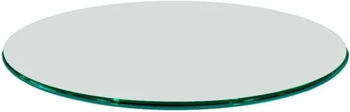 Vista 84 de Fab Glass - Mesa redonda de cristal de 48 in, grosor de 3/4 in, cristal pulido plano templado, Vidrio, Transparente