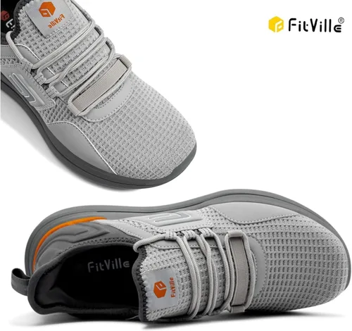 Vista 3 de FitVille Tenis anchos para hombre zapatos deportivos para correr por carretera con puntera ancha núcleo fresco