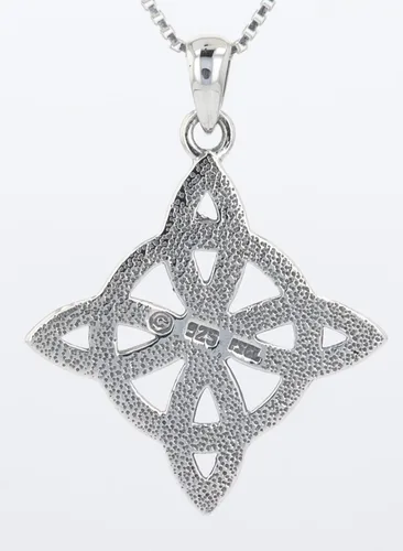 Vista 4 de Jewelry Trends Collar con colgante de nudo celta de buena suerte de plata esterlina de 18 pulgadas, Metal, No es una piedra preciosa