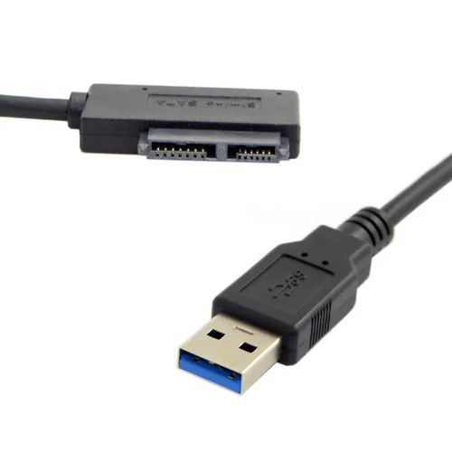 Vista 5 de cablecc USB 3.0 a 7+6 13pin Slimline Sata adaptador cable para portátil Cd DVD ROM unidad óptica