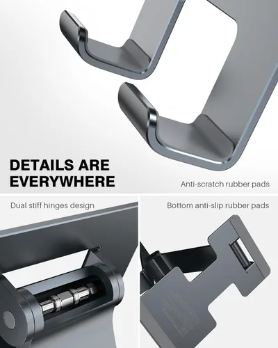 Vista 6 de Anozer Soporte para tableta, soporte ajustable para tablet plegable para 1-gris
