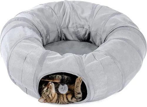 Vista 8 de PAWZ Road Túnel para Gatos Plegable en Forma de S Túneles para Gatos de Interior Tubo de Juego para Gatos 51 Pulgadas de Largo 10.5 Pulgadas