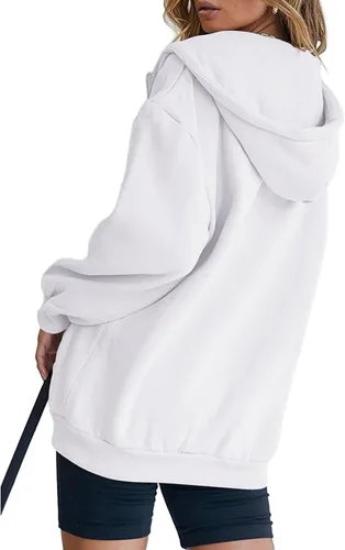 Vista 4 de Sherosa Sudadera con capucha y cremallera para mujer, casual, ligera, con bolsillos