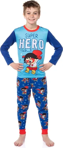 Vista 7 de Komar Kids Ryan's World Super Hero - Conjunto de pijama de manga larga para niños