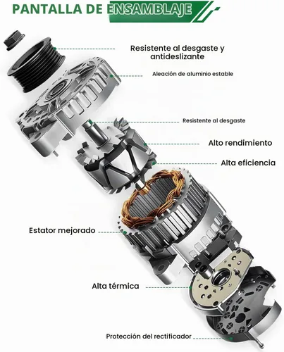 Vista 6 de Alternador de 4.0L para: Ford Explorer 2002 2003 2004, Explorer Sport Trac 2001-2004 para: Mercury Mountaineer 2001-2004, polea de 6 ranuras de 12V