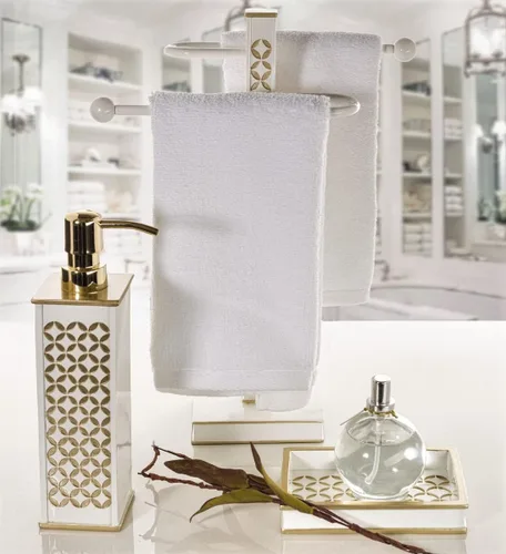 Vista 2 de Creative Scents Dispensador de jabón de manos Diamond Lattice para baño, dispensador de loción decorativo para encimera con bomba de metal duradera
