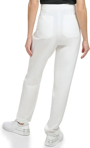 Vista 3 de Calvin Klein Pantalón de mezcla de algodón con bolsillos frontales fruncidos para mujer
