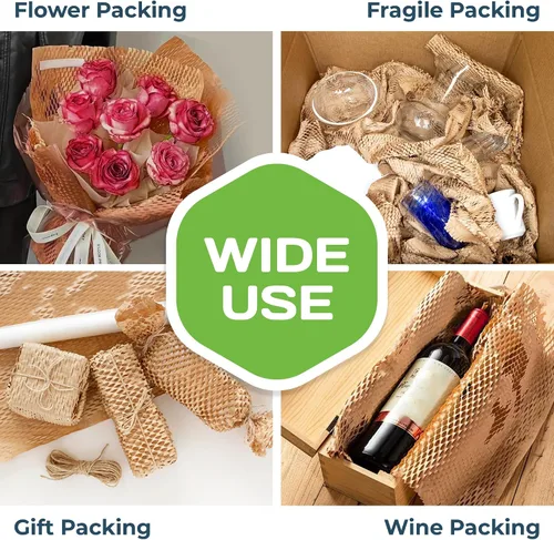 Vista 7 de HexcelPack HexaFil Papel de Embalaje de Panal de Abeja - Ecológico, Relleno Sostenible para Envío y Mudanza, Material de Embalaje Acolchado en Caja