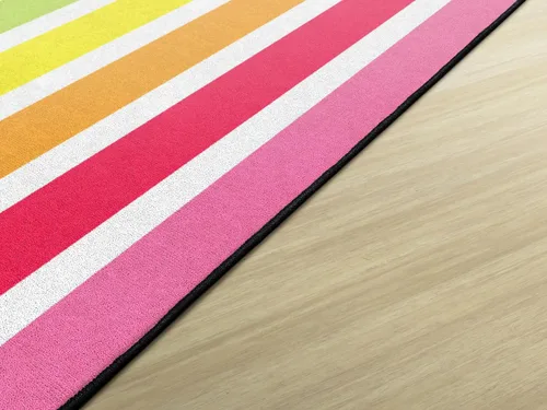 Vista 3 de Flagship Carpets Hello Sunshine - Alfombra de área para aula, diseño de rayas de arco iris brillante, para aprendizaje en interiores o dormitorio