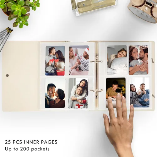 Vista 5 de Álbum de fotos de 200 bolsillos para película Fujifilm Instax Mini 11 12 9 8+ 8 7+ LiPlay, carpeta de tarjetas fotográficas para impresora de fotos