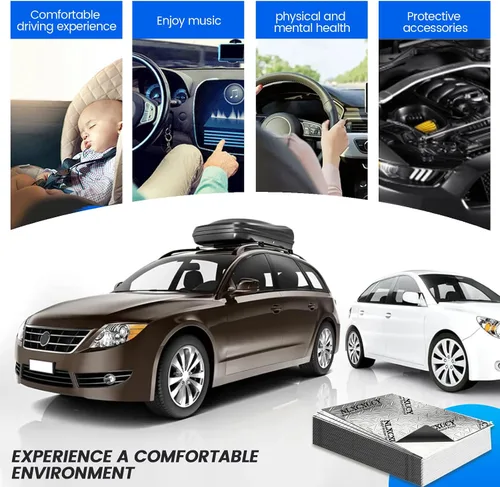 Vista 6 de NLXCXUCY 10 Piezas 80mil (2mm) 11 pies cuadrados (1 m²) Alfombrilla de Amortiguación de Sonido para Auto, Aislante de Sonido Automotriz de Butilo