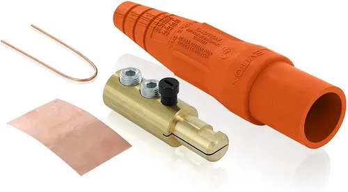 Vista 2 de Leviton Nariz cónica serie 16, contacto de enchufe macho, desmontable, conector tipo leva con terminación de tornillo de doble ajuste, 16D24-UE