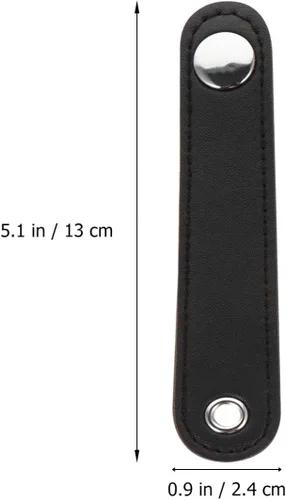 Vista 5 de EXCEART 2 correas de fuelle de acordeón de cuero negro con hebilla de repuesto para acordeón bajo, Negro