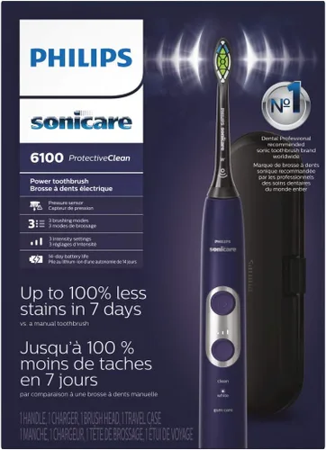 Vista 9 de Philips Sonicare ProtectiveClean 6100 - Cepillo de dientes eléctrico recargable, con sensor de presión, 3 modos de limpieza, SmarTimer y QuadPacer