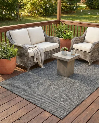 Vista 110 de Rugs.com Outdoor Solid Collection - Alfombra de pelo plano beige de 2 x 3 pulgadas, perfecta para entradas, cocinas, rincones de desayuno, piezas