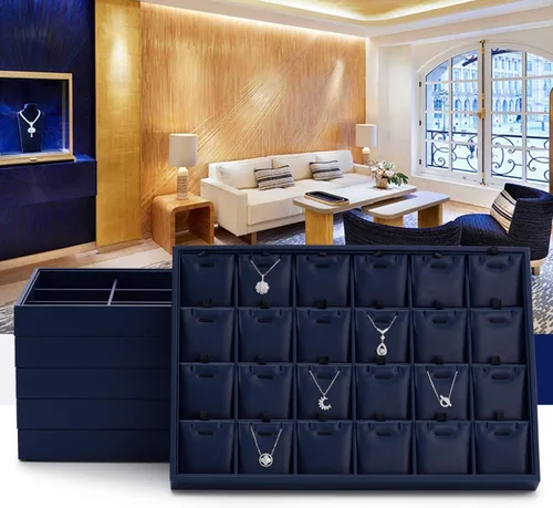 Vista 2 de Oirlv Bandeja organizadora de joyas de cuero prémium para cajones de joyas, Cuero sintético