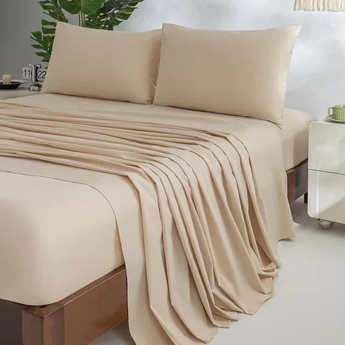 Vista 2 de Sábanas 100% algodón tamaño matrimonial, con bolsillo profundo para colchones de 18 a 24 pulgadas, juego de sábanas de lujo suaves y transpirables