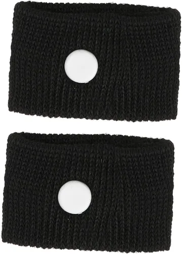 Vista 6 de Pulseras antináuseas de acupresión para el mareo del automóvil, viaje volador para avión, autobús para niños y adultos para el embarazo (negro)