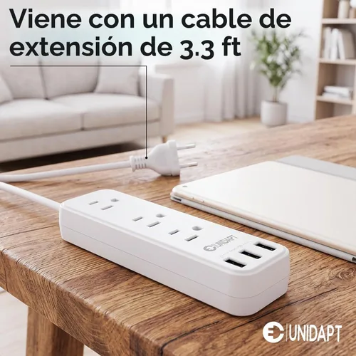 Vista 5 de Unidapt Regleta de viaje europea, adaptador de enchufe de EE. UU. a Europa