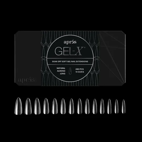 Vista 9 de Aprés Gel-X® Almendra Caja de Puntas de Uñas 280 Puntas Gel-X, Puntas Suaves, 14 Tamaños 00-9 Incluye mitades