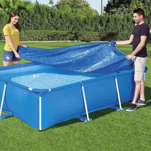 Vista 2 de Vanexiss - Cubierta para piscina, marco de 120 x 80 pulgadas, cubierta de piscina con cuerdas, rectangular, resistente a los rayos UV, cubierta