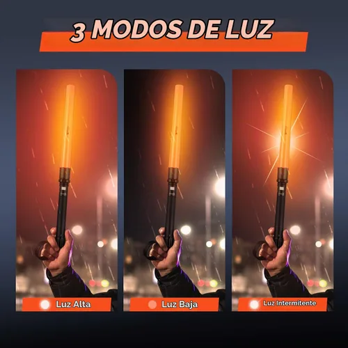 Vista 3 de ULTRAFIRE Varita de tráfico de 19 pulgadas, linterna de cono con 3 modos, varita de señal para control de tráfico, estacionamiento, dirección