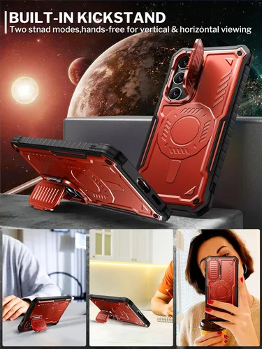 Vista 4 de ExoGuard Funda para Samsung Galaxy S24 Plus con protector de pantalla, funda protectora de goma de cuerpo completo con cubierta de cámara y función