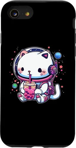 Vista 18 de iPhone 16 Kawaii Cat Bubble Boba Tea In Space Astronaut Anime Girls Case