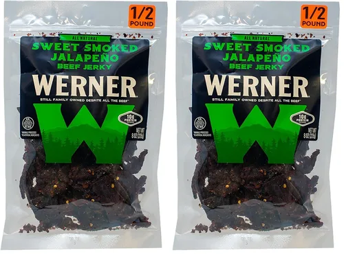 Vista 15 de Werner - Bocadillo de carne natural con ajo y carne seca – Bocadillo alto en proteínas, sin gluten, sin ingredientes artificiales, sin MSG añadido