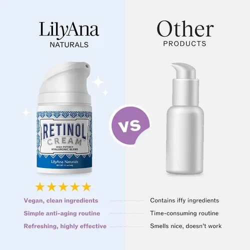 Vista 5 de LilyAna Naturals Crema facial de retinol antienvejecimiento para mujeres, crema antiarrugas y cuello para reafirmar, hidratante de retinol para cara