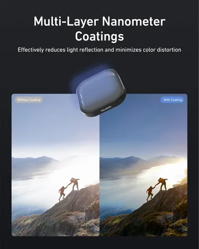 Vista 5 de TELESIN Paquete de 3 filtros de densidad neutra ND8 ND16 ND32 compatibles con GoPro Hero 12 Hero 11 Hero 10 Hero 9 Black- Kit de filtro de lente