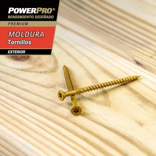 Vista 4 de Power Pro 48630 Tornillos de molde, #8 x 1-5/8", tornillos multiusos para madera, cubierta, compuesto y moldura exterior, resistente a la corrosión
