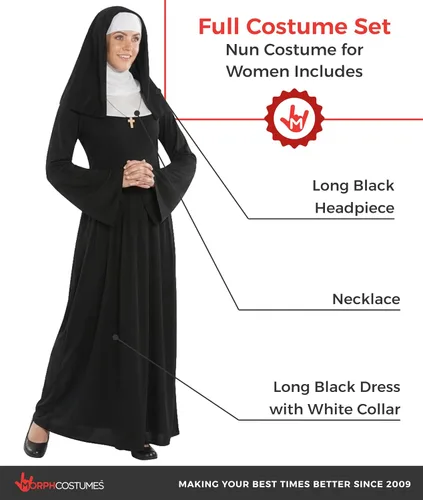 Vista 2 de fun shack Disfraz de monja para mujer, traje de monja, disfraces