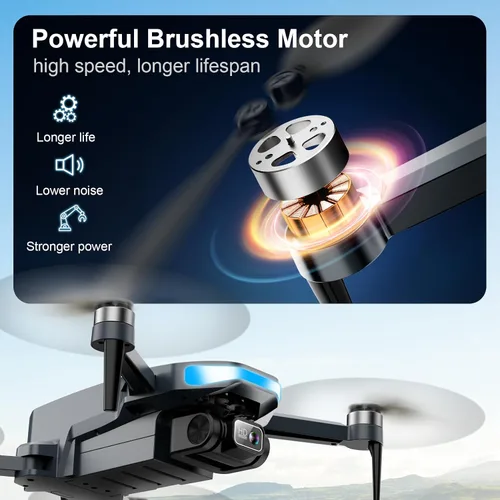 Vista 3 de Dron con cámara para adultos - Cámara HD 2K FPV Live Video, GPS Drone con retorno automático, motor sin escobillas, cuadricóptero plegable, sígueme