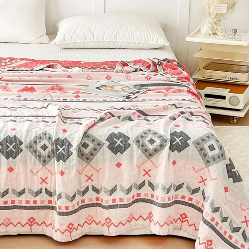 Vista 15 de MEJU Manta ligera de muselina marrón para perros, cachorros, para niños, para cama, sofá, 100% algodón peinado, de 3 capas, suave y cálida
