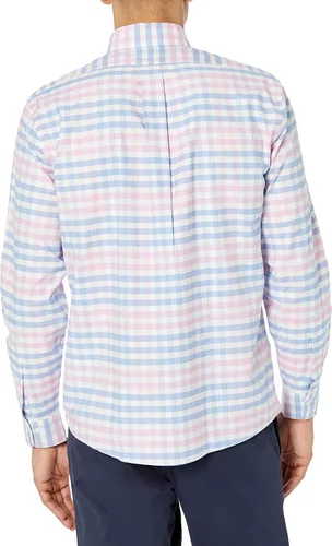 Vista 2 de Brooks Brothers Men's Non-Iron Long Sleeve Button Down Stretch Oxford Sport Shirt, Multi Check