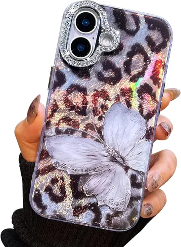 Vista 58 de I-MGAE-IN-AR Funda compacta para iPhone 11, diseño de mariposa, marco de protección de lente de cámara con diamante 3D, bonitas fundas protectoras
