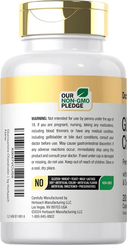 Vista 3 de Doctor's Way Glucosamina Condroitina MSM Cúrcuma 200 comprimidos