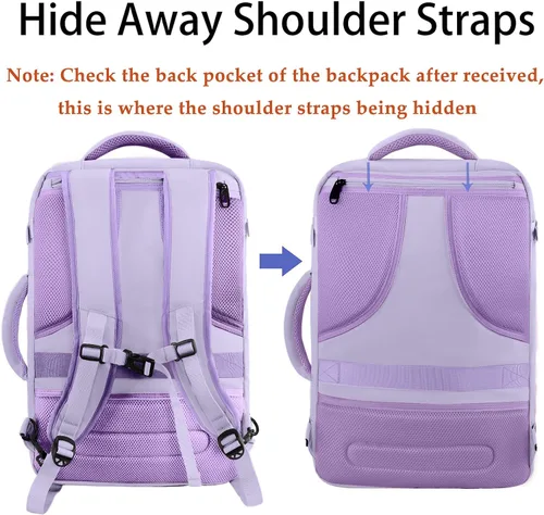 Vista 15 de MATEIN - Mochila de viaje extragrande de 10.56 galones, mochila de viaje ampliable apta para aerolíneas, para viajeros de fin de semana, hombres