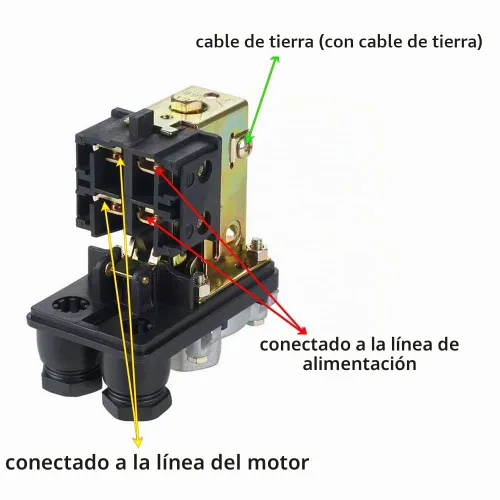 Vista 7 de Válvula de Control de Interruptor de Presión del Compresor de Aire Central Pneumatic, 4 Vías 90-120 PSI, 110V-240V Voltaje Amplio, Pieza de Repuesto