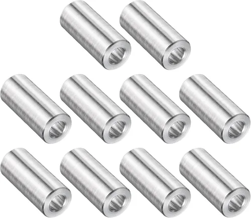 Vista 114 de uxcell 10 piezas de espaciador de acero inoxidable de 3/8" de diámetro interno x 3/4" de diámetro exterior x 1" de longitud, espaciador de rosca