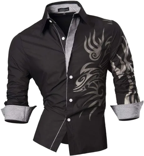 Vista 120 de jeansian - Camisas de manga larga de ajuste entallado para hombre (8397), con botones, informales y de vestir.