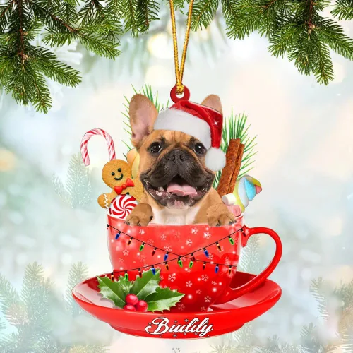 Vista 63 de Alaskan Malamute - Adorno de tetera de perro sentado en una tetera de Navidad, adorno de Navidad con nombre personalizado, adorno de automóvil