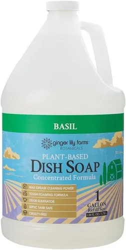Vista 8 de Ginger Lily Farms Botanicals Jabón líquido para platos a base de plantas, fórmula concentrada con máximo poder de limpieza de grasa, libre
