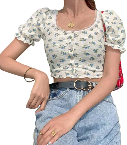 Vista 5 de Camiseta básica Y2K con estampado gráfico de letras para mujer, manga corta, cuello redondo, Y2K