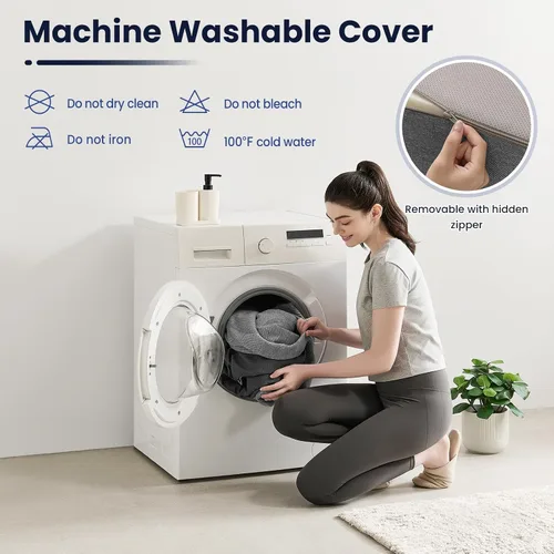Vista 7 de Colchón plegable de espuma viscoelástica de 6 pulgadas, color gris Colchón plegable tamaño Queen, sofá cama plegable con funda lavable, colchón