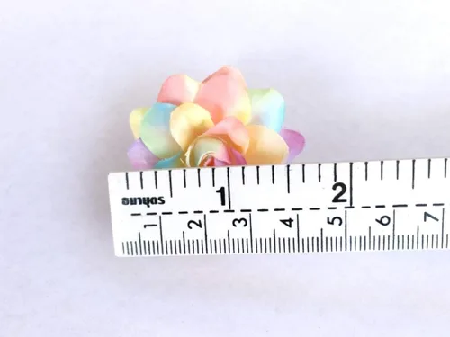 Vista 5 de (24) Cabeza de flores artificiales de seda arcoíris tonos pastel rosas – 1.75 pulgadas – Cabeza de flores artificiales, suministros florales