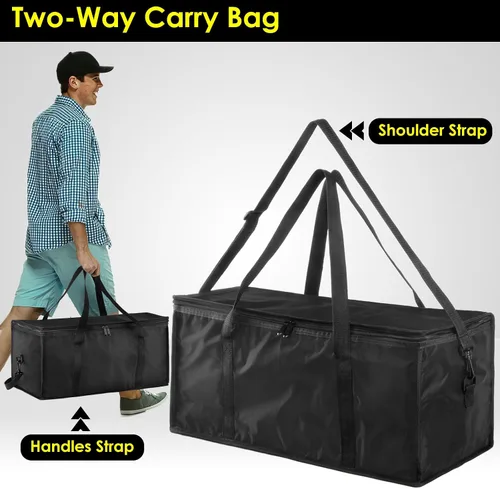 Vista 4 de Paquete de 3 bolsas aisladas para entrega de alimentos, bolsas de compras aisladas de 22 x 10 x 10 pulgadas para alimentos congelados, parte